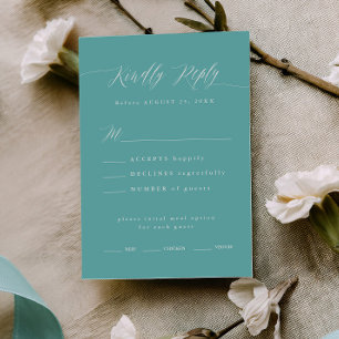 Geschenkbox Blau RSVP Kalligrafie Menüauswahl Kart Karte