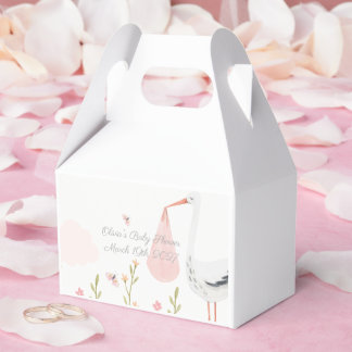 Geschenkbox für Baby Shower mit Stiel und Schmette Geschenkschachtel