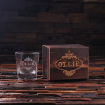 Geschenkboxen aus Holz mit 8 oz. Whiskey Glass