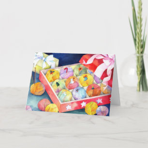 Geschenkboxen des Weihnachtsgarns Feiertagskarte