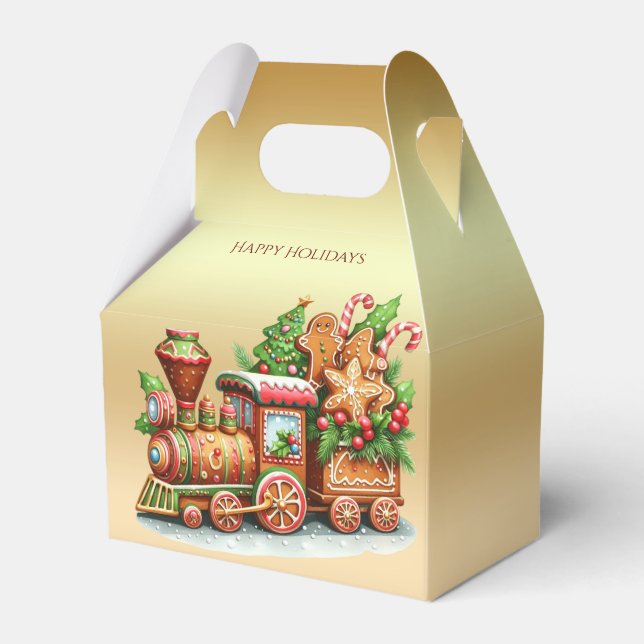 Geschenkboxen Gingerbrot Züge Holiday Geschenkschachtel (Vorderseite)