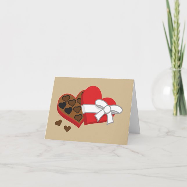 Geschenkboxen Herzschokolade - Valentinstag Karte (Vorderseite)