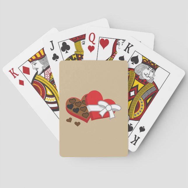 Geschenkboxen Herzschokolade - Valentinstag Spielkarten (Rückseite)