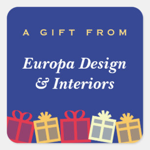 Geschenkboxen mit Bows Marine Geschenketikett Quadratischer Aufkleber