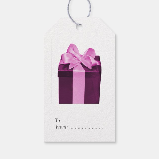 Geschenkboxen mit Satinbogen Geschenkanhänger (Rückseite)