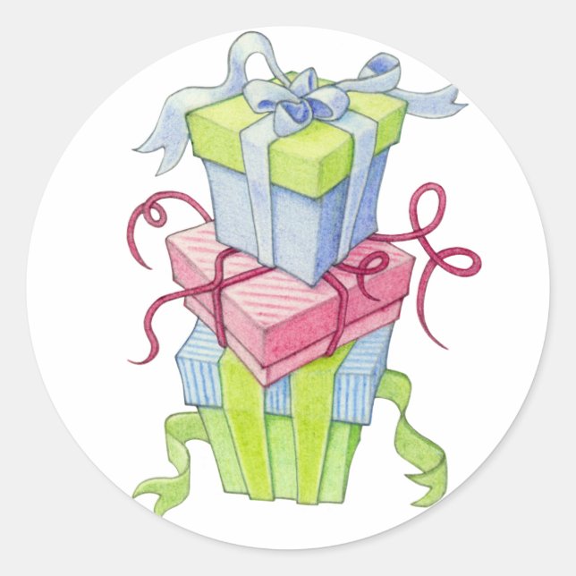 Geschenkboxen Runder Aufkleber (Vorderseite)