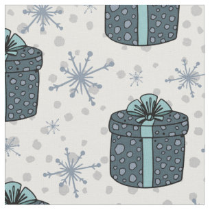 Geschenkboxen und Schneeflocken Stoff