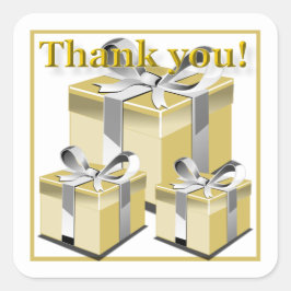 Geschenkboxen Vielen Dank Quadratischer Aufkleber