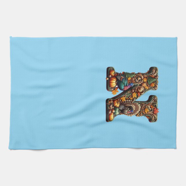 Geschenkbrief N Thanksgiving-Stil  Geschirrtuch (Horizontal)