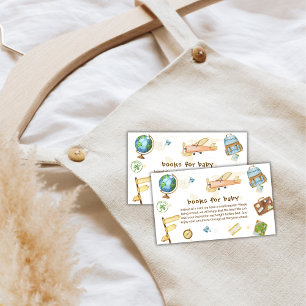Geschenkbücher über Flugzeuge für Baby-Shower rund Begleitkarte