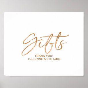 Geschenke 8x10 Stilvolle Script-Rose Gold Wedding  Poster
