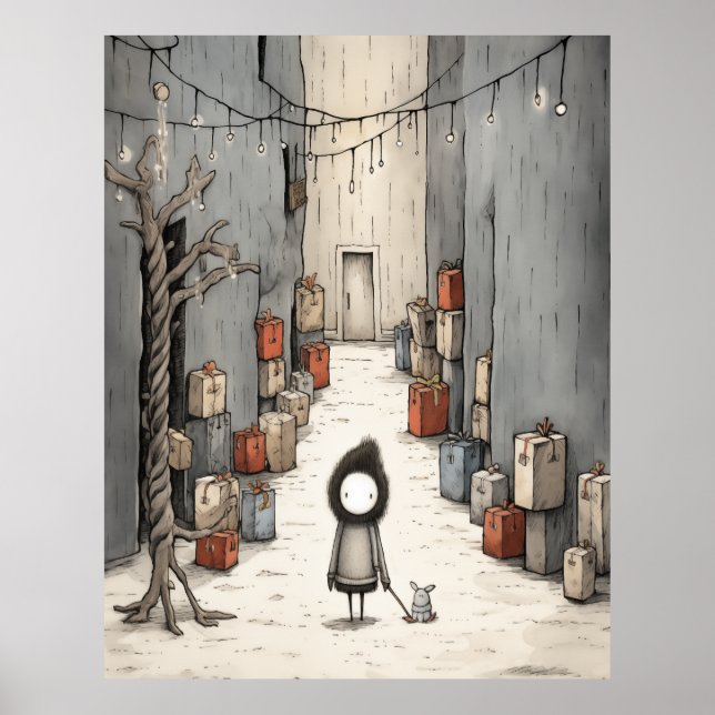Geschenke Alley Illustration Poster (Vorne)