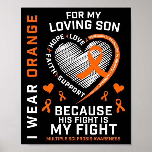Geschenke Apparel Orange Son Multiple Sklerose Awa Poster (Vorne)