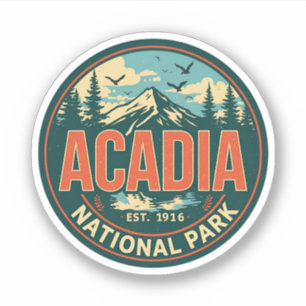 Geschenke aus dem Acadia Nationalpark im Vintage-S Aufkleber