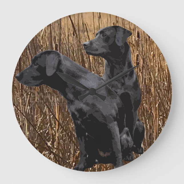 Geschenke aus schwarzem Labor, Labrador-Retriever, Große Wanduhr (Vorderseite)