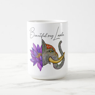 Geschenke aus Sri Lanka mit Elephant und Lotus Kaffeetasse