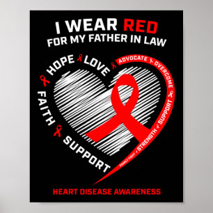 Geschenke Bekleidung Vater Rot Schwiegervater Herz Poster