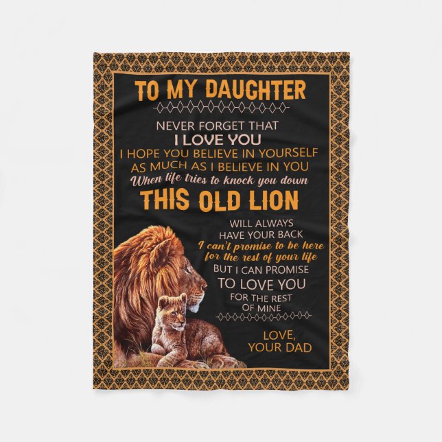 Geschenke| Brief an meine Tochter aus dem Vater Fleecedecke (Vorderseite)