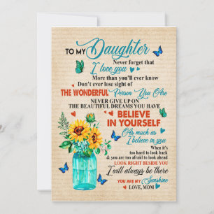 Geschenke  Brief an meine Tochter aus der Mama Einladung