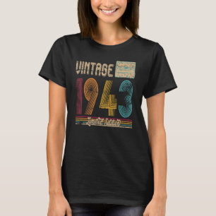 Geschenke Cassette Vintag 1943 Limited zum 80. Geb T-Shirt