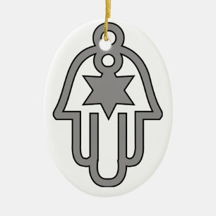 GESCHENKE CHANUKKAS CHANUKAH HAMSA KERAMIKORNAMENT