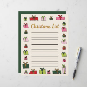Geschenke Clip Art Kids Weihnachtsliste Vorlage