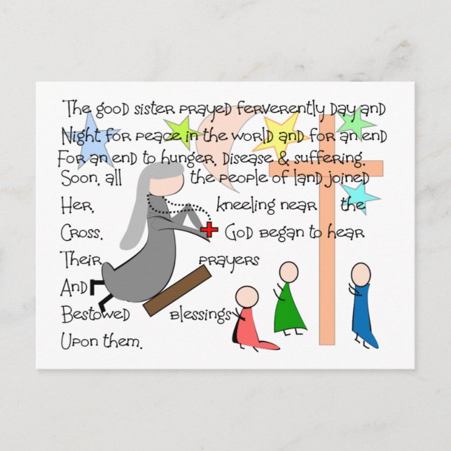 Geschenke der "Praying Nun"-Geschichte Postkarte (Vorderseite)