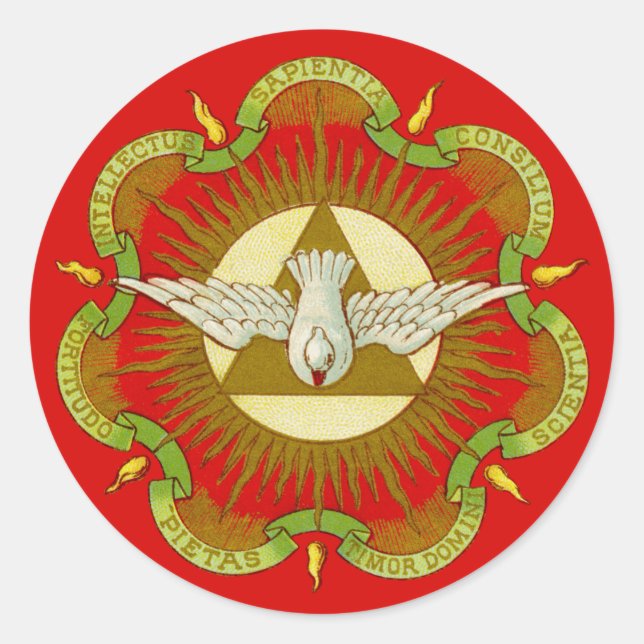 Geschenke des Heiligen Geistes (BK 026) (Art 2a) Runder Aufkleber (Vorderseite)