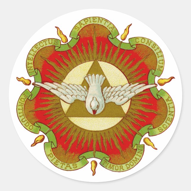 Geschenke des Heiligen Geistes (BK 026) (Art 2c) Runder Aufkleber (Vorderseite)