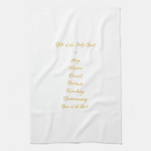 Geschenke des Heiliger Geist in 3D schauen Geschirrtuch