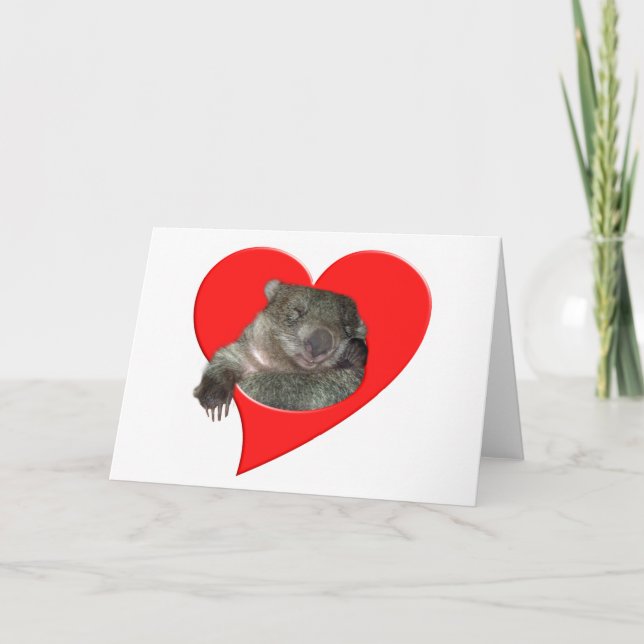 Geschenke des Valentines Tages, Wombat Liebe! Feiertagskarte (Vorderseite)