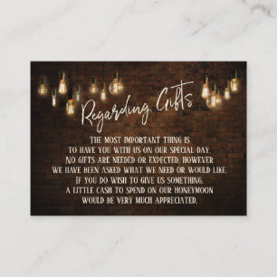 Geschenke Dunkle Steine & warme Edison Lights Begleitkarte