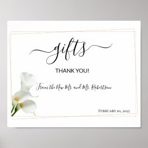 Geschenke Dusche Hochzeitsgrün Calla Lily Zeichen Poster