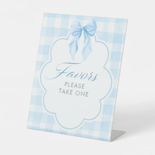 Geschenke Dusty Blue Schleifen Baby Shower Tischsc Sockelschild