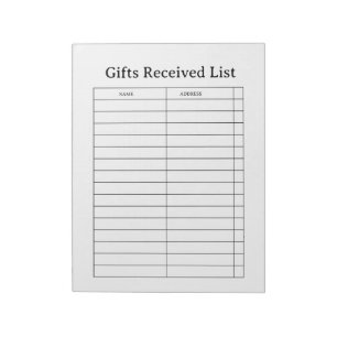 Geschenke-Empfangs-Verfolger Notizblock