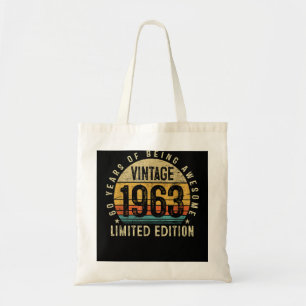 Geschenke für 60-Jährige, geboren 1963, Vintage 60 Tragetasche