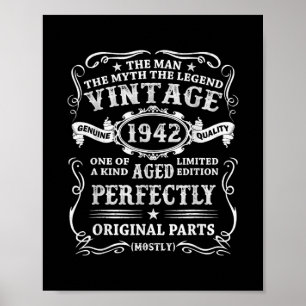 Geschenke für 80-jährige Männer Vintage 1942 Mann Poster