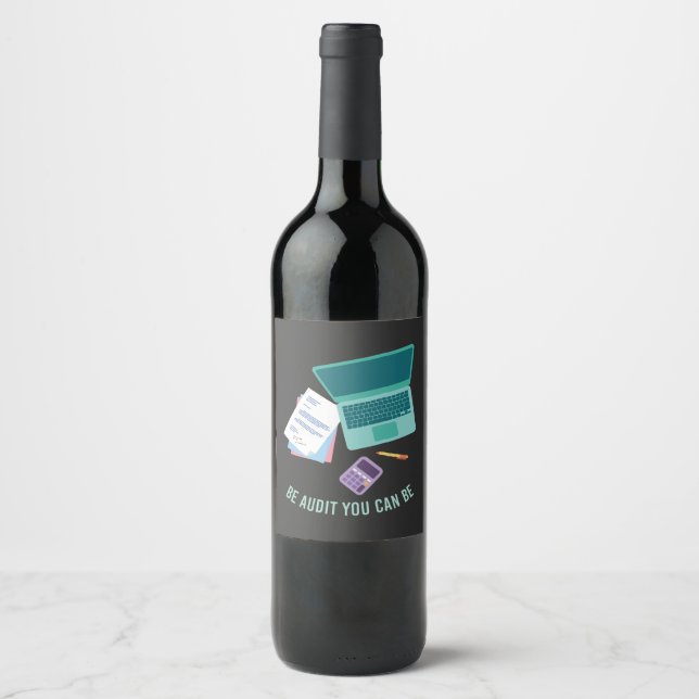 Geschenke für Buchhalter Weinetikett (Vorderseite)