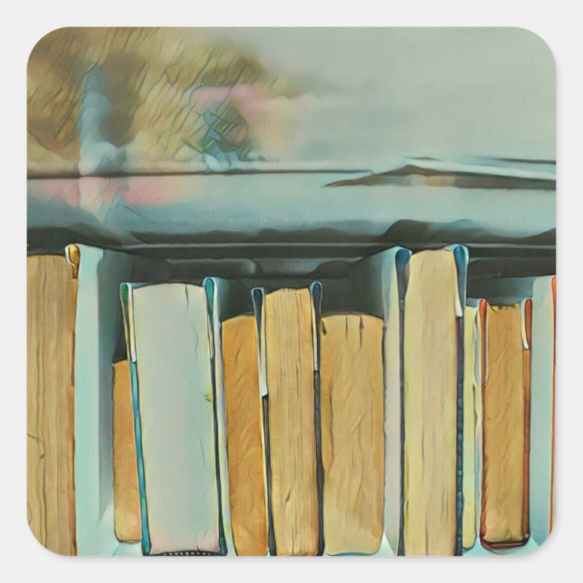 Geschenke für Buchliebhaber Quadratischer Aufkleber (Vorderseite)