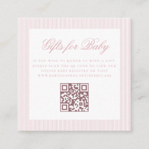 Geschenke für das Baby Light Pink Online QR Code-R Begleitkarte