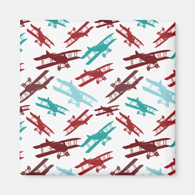 Geschenke für das Muster eines Vintagen Flugzeugmu Magnet (Vorne)