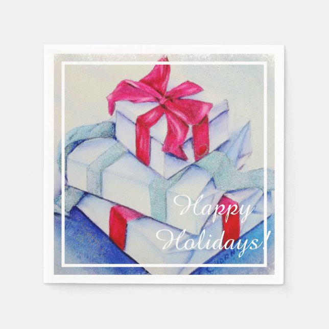 Geschenke für das Weihnachtsgebäck Party Serviette (Vorderseite)