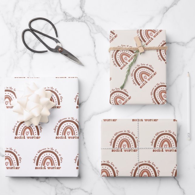 Geschenke für den Abschluss der Sozialarbeiter Geschenkpapier Set (Vorderseite)