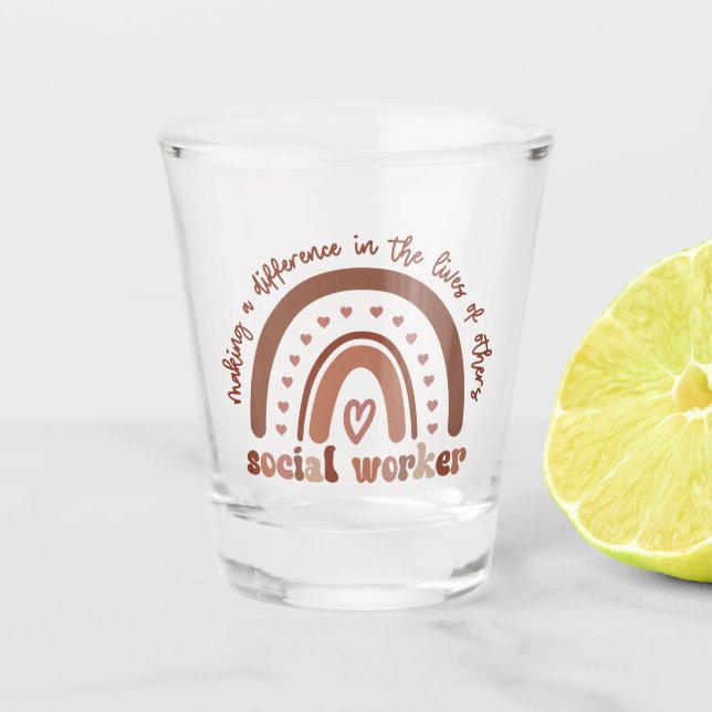 Geschenke für den Abschluss der Sozialarbeiter Schnapsglas (Vorderseite)