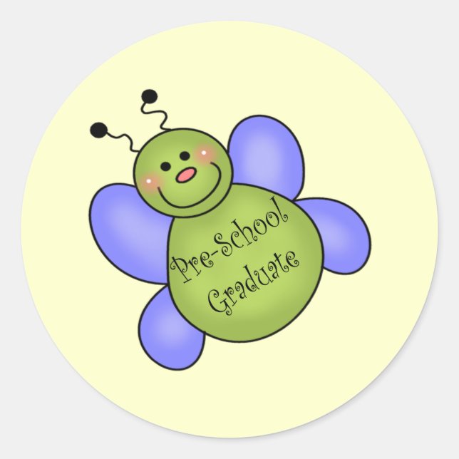 Geschenke für den Abschluss vor der Schule Runder Aufkleber (Vorderseite)