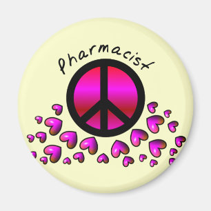 Geschenke für den Apotheker Peace & Hearts Magnet