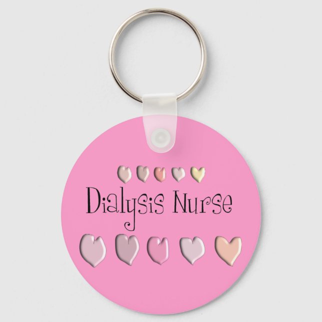 Geschenke für Dialysis Nurse Hearts Schlüsselanhänger (Vorderseite)