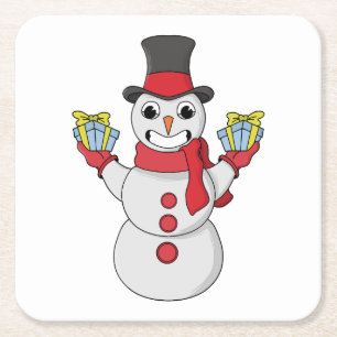 Geschenke für dich von Snowman Rechteckiger Pappuntersetzer