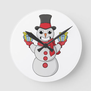 Geschenke für dich von Snowman Runde Wanduhr