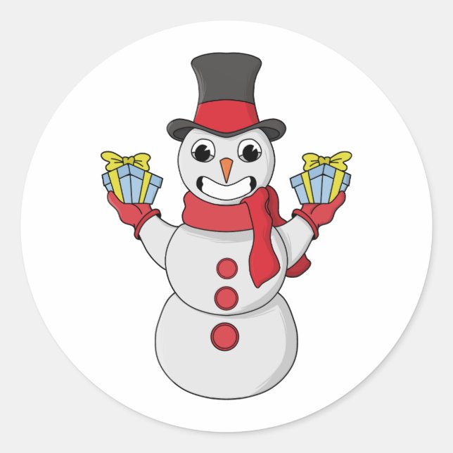 Geschenke für dich von Snowman Runder Aufkleber (Vorderseite)